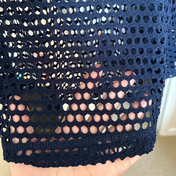 Bobeau Midnight Blue Eyelet Knit Top - Picture 11 of 12